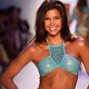 Luli Fama Miami Nights Crochet Bandeau Bikini Top